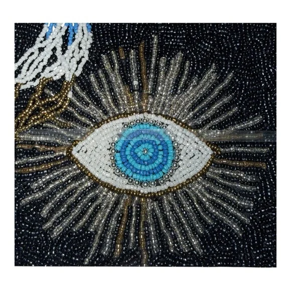 Sincerly Jules Navy Beaded Clutch - Picture 4 of 6